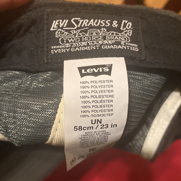 NWT Levi’s winter baseball cap unisex gray with white logo. Adjustable strap - Picture 3 of 7